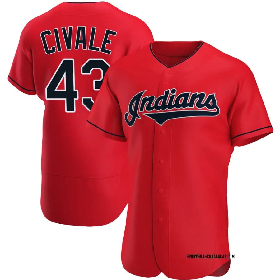 Aaron Civale Men's Cleveland Guardians Red Authentic Alternate Jersey