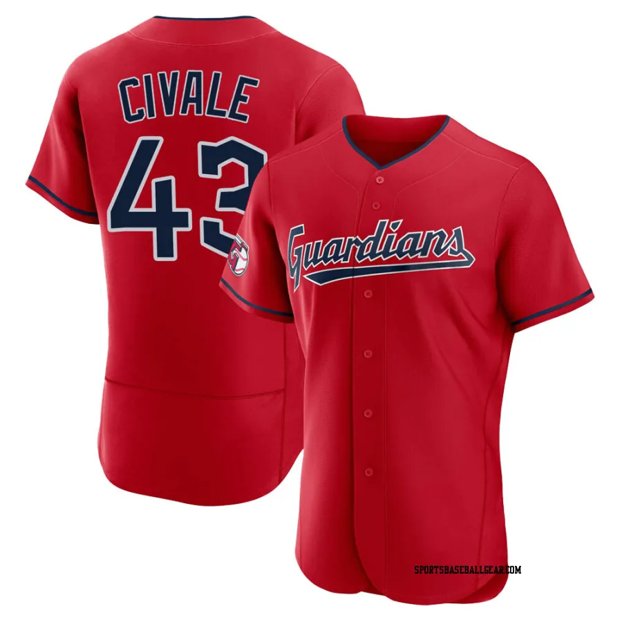 Aaron Civale Men's Cleveland Guardians Red Authentic Alternate Jersey