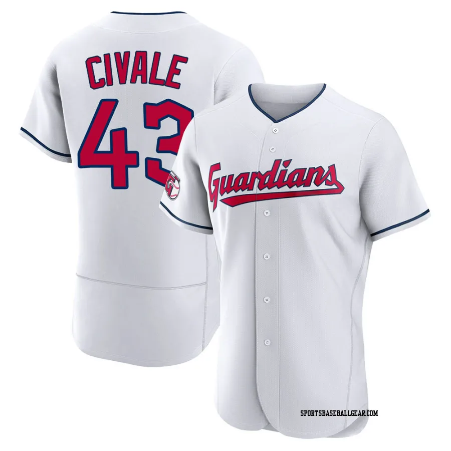 Aaron Civale Men's Cleveland Guardians White Authentic Home Jersey