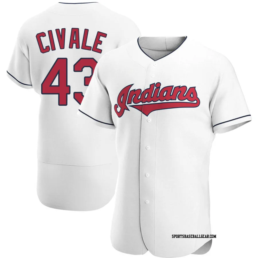 Aaron Civale Men's Cleveland Guardians White Authentic Home Jersey