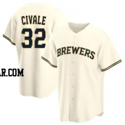 Aaron Civale Men's Milwaukee Brewers Cream Replica Home Jersey