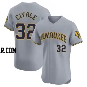 Aaron Civale Men's Milwaukee Brewers Gray Elite Road Jersey