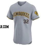 Aaron Civale Men's Milwaukee Brewers Gray Elite Road Jersey