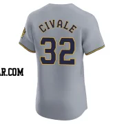 Aaron Civale Men's Milwaukee Brewers Gray Elite Road Jersey