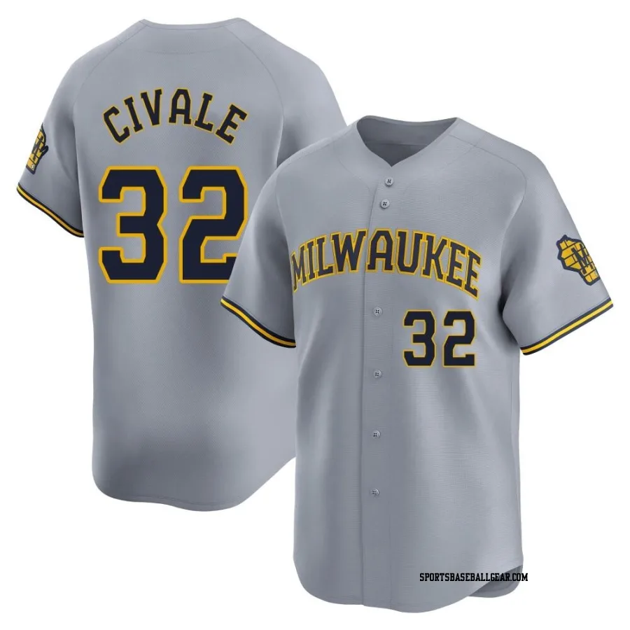 Aaron Civale Men's Milwaukee Brewers Gray Limited Away Jersey