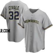 Aaron Civale Men's Milwaukee Brewers Gray Replica Road Jersey