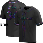 Aaron Civale Men's Tampa Bay Rays Black Holographic Replica Alternate Jersey