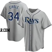 Aaron Civale Men's Tampa Bay Rays Gray Replica Road Jersey