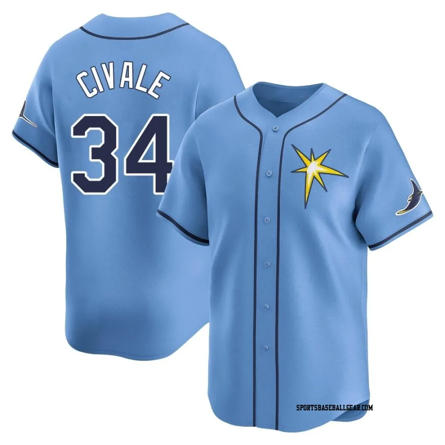 Aaron Civale Men's Tampa Bay Rays Light Blue Limited Alternate Jersey