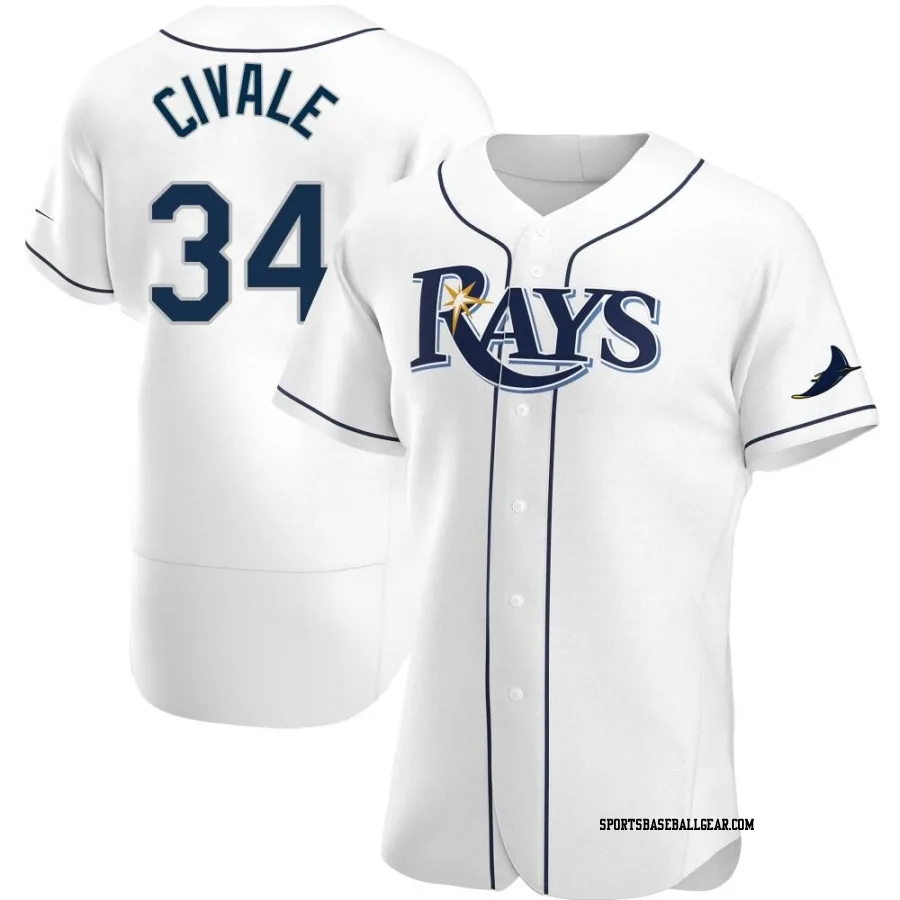 Aaron Civale Men's Tampa Bay Rays White Authentic Home Jersey