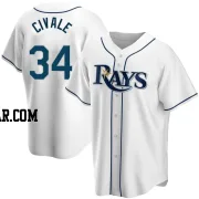 Aaron Civale Men's Tampa Bay Rays White Replica Home Jersey