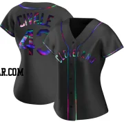 Aaron Civale Women's Cleveland Guardians Black Holographic Replica Alternate Jersey