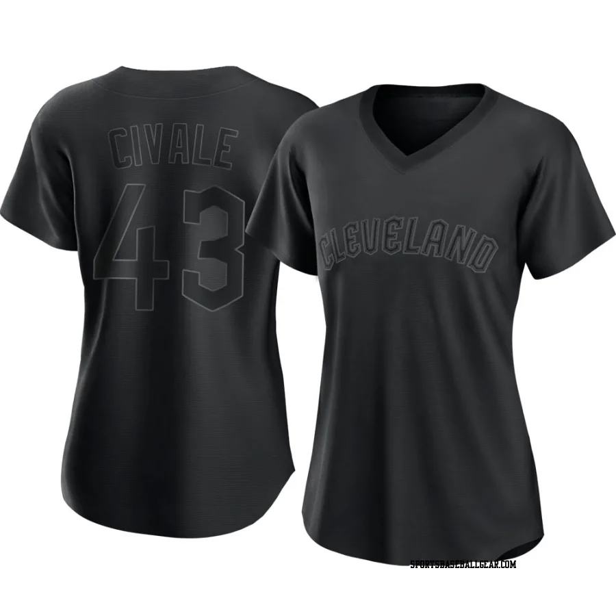 Aaron Civale Women's Cleveland Guardians Black Replica Pitch Fashion Jersey