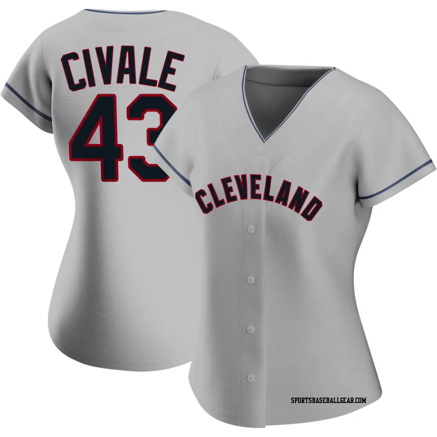 Aaron Civale Women's Cleveland Guardians Gray Replica Road Jersey