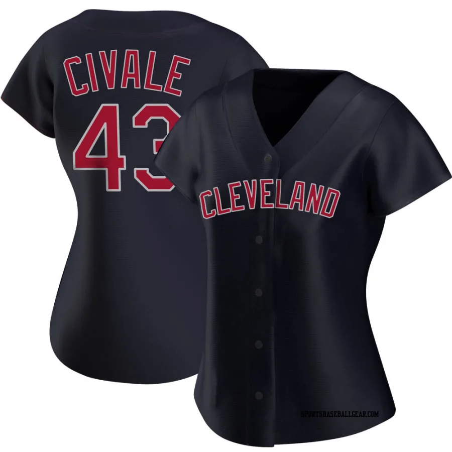 Aaron Civale Women's Cleveland Guardians Navy Authentic Alternate Jersey