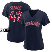 Aaron Civale Women's Cleveland Guardians Navy Replica Alternate Jersey