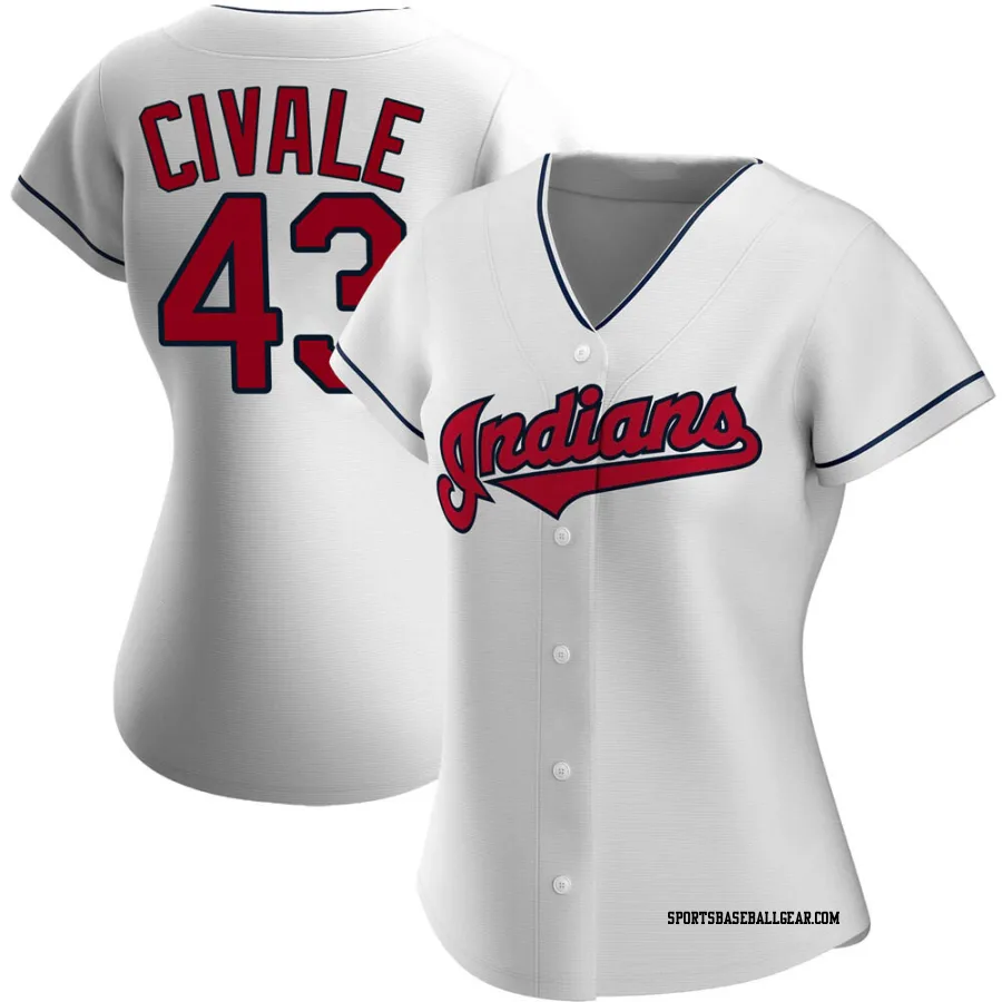 Aaron Civale Women's Cleveland Guardians White Authentic Home Jersey