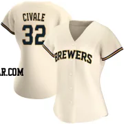 Aaron Civale Women's Milwaukee Brewers Cream Authentic Home Jersey