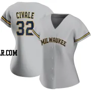 Aaron Civale Women's Milwaukee Brewers Gray Authentic Road Jersey