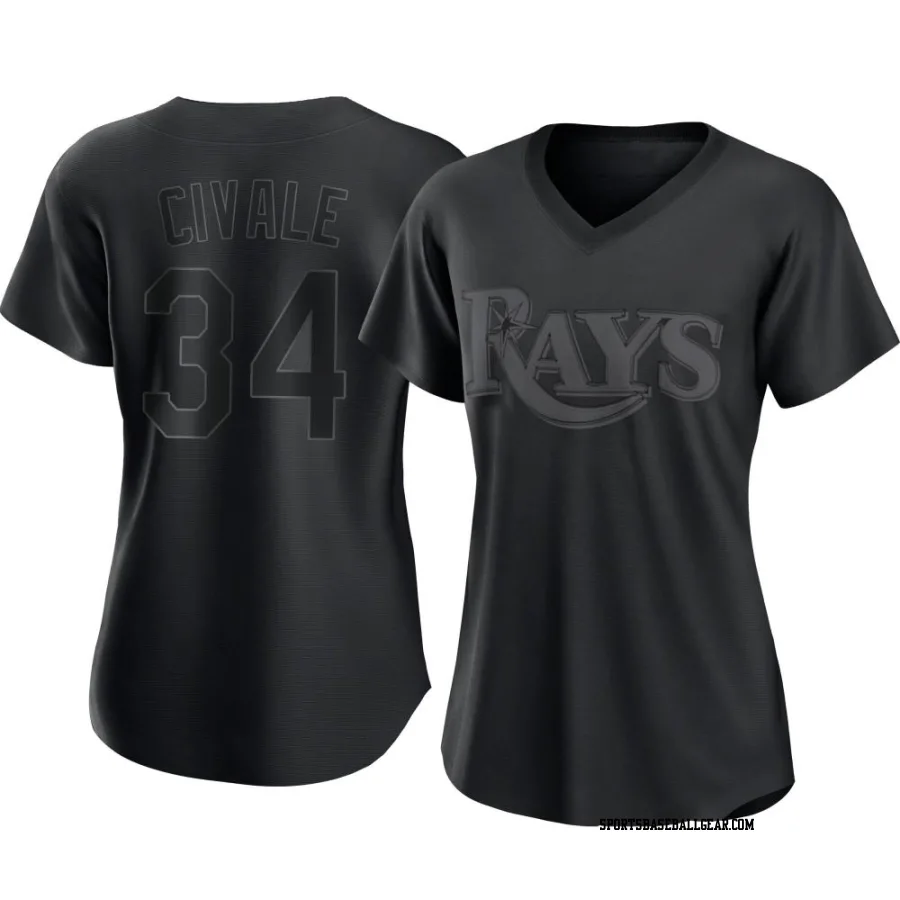 Aaron Civale Women's Tampa Bay Rays Black Authentic Pitch Fashion Jersey