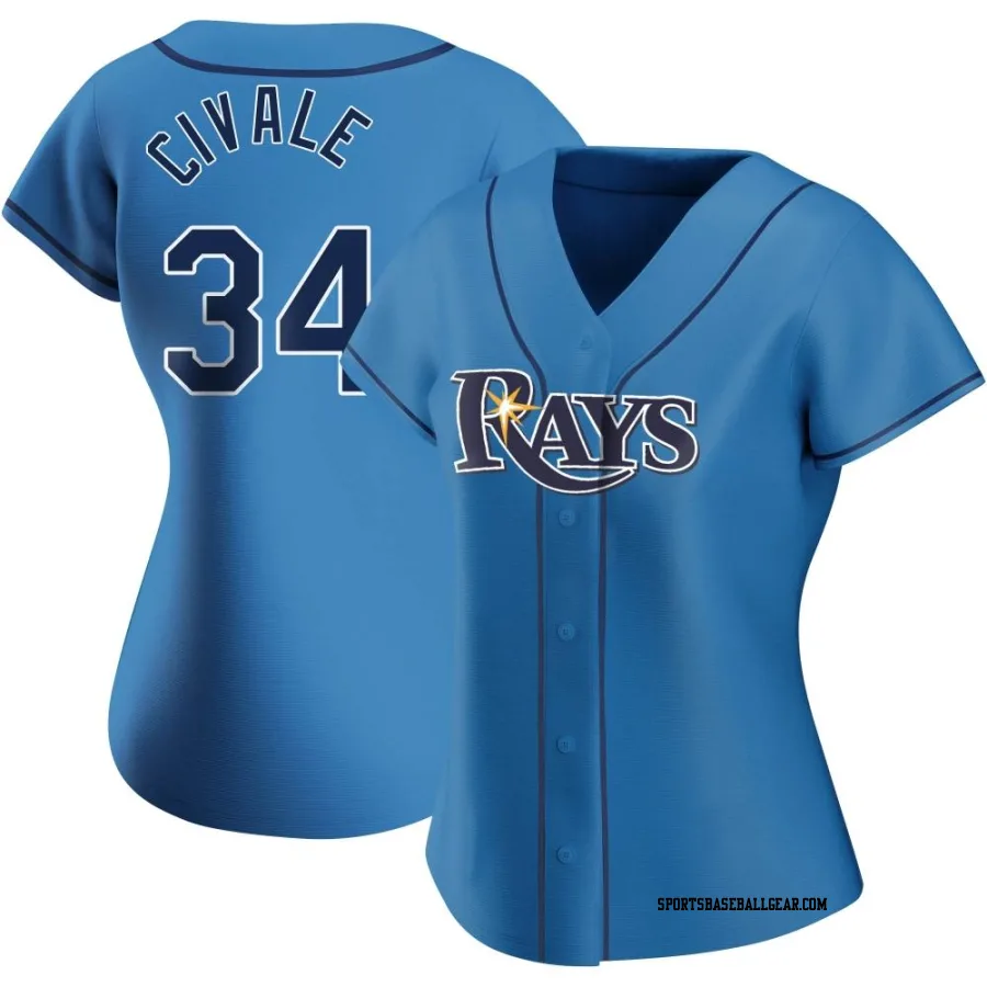 Aaron Civale Women's Tampa Bay Rays Light Blue Replica Alternate Jersey