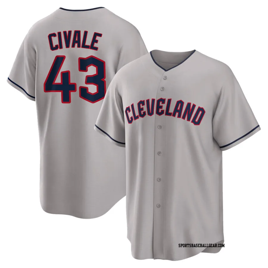 Aaron Civale Youth Cleveland Guardians Gray Replica Road Jersey