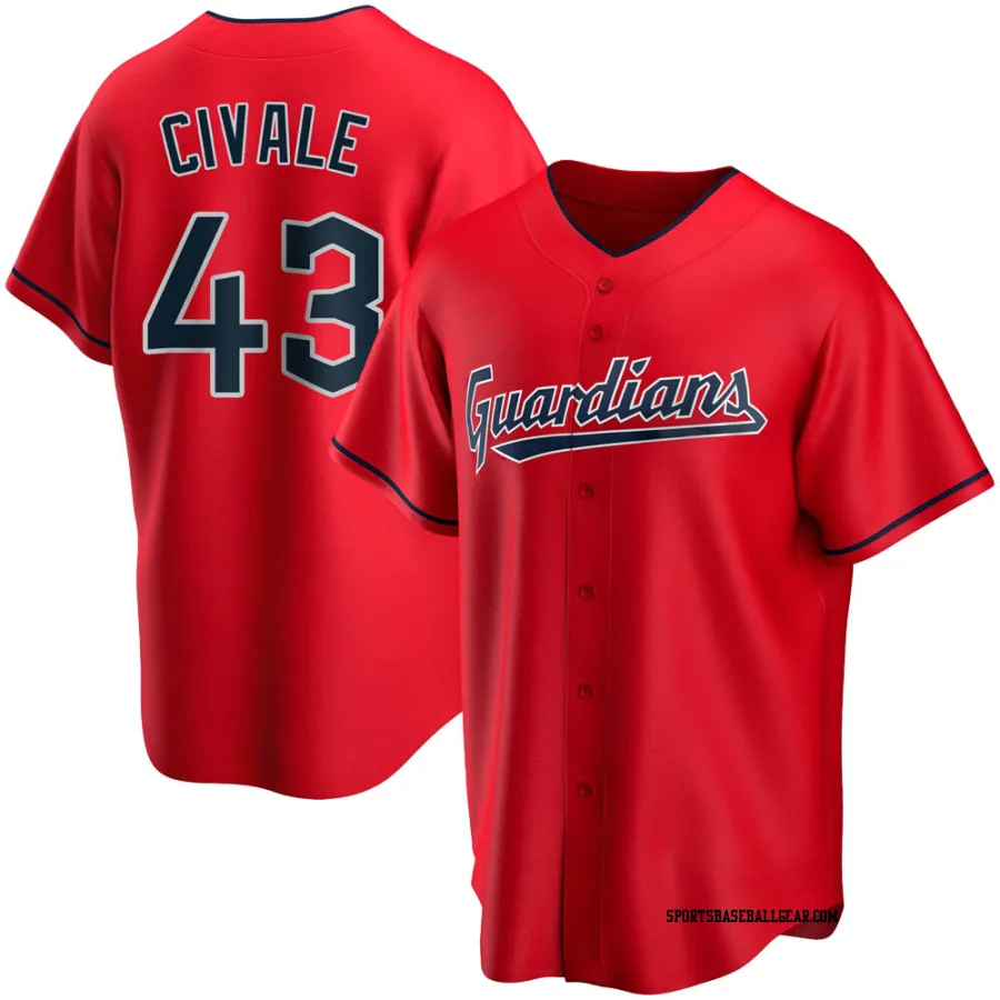 Aaron Civale Youth Cleveland Guardians Red Replica Alternate Jersey