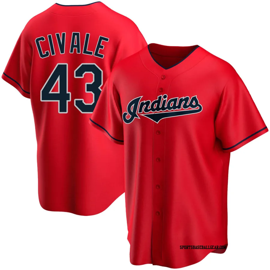 Aaron Civale Youth Cleveland Guardians Red Replica Alternate Jersey