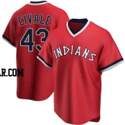 Aaron Civale Youth Cleveland Guardians Red Replica Road Cooperstown Collection Jersey