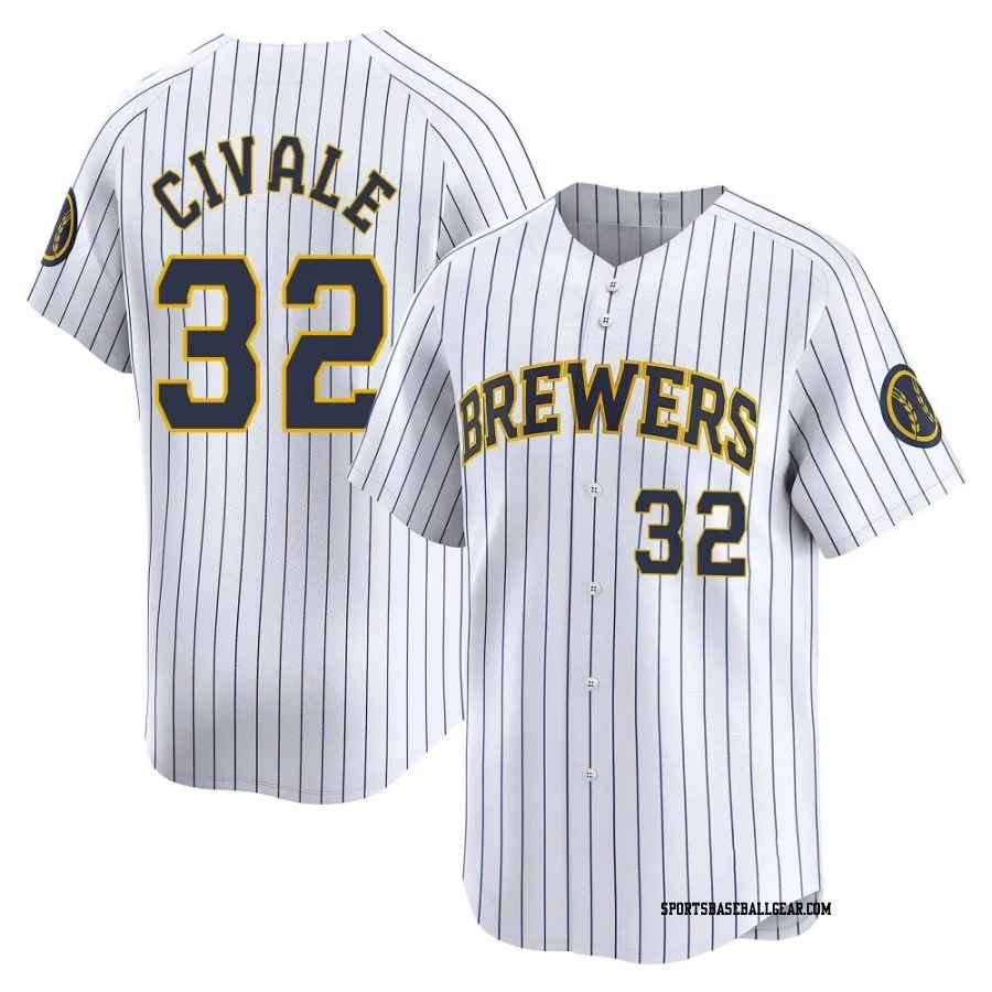 Aaron Civale Youth Milwaukee Brewers White Limited Alternate Jersey