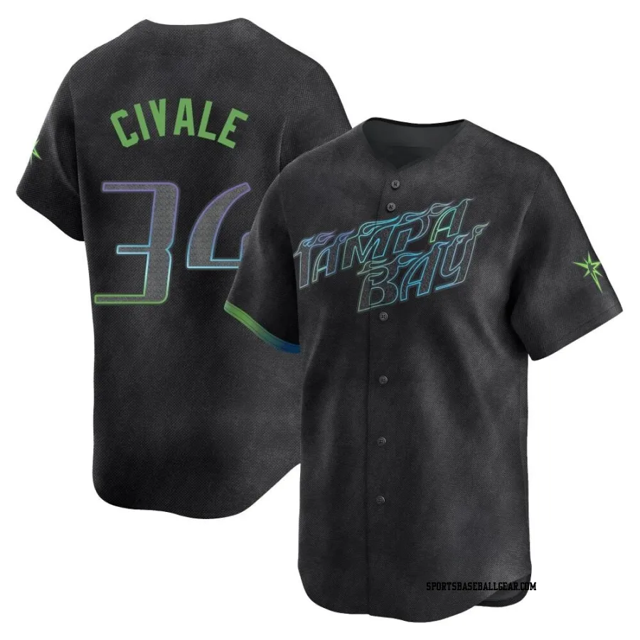 Aaron Civale Youth Tampa Bay Rays Charcoal Limited 2024 City Connect Jersey