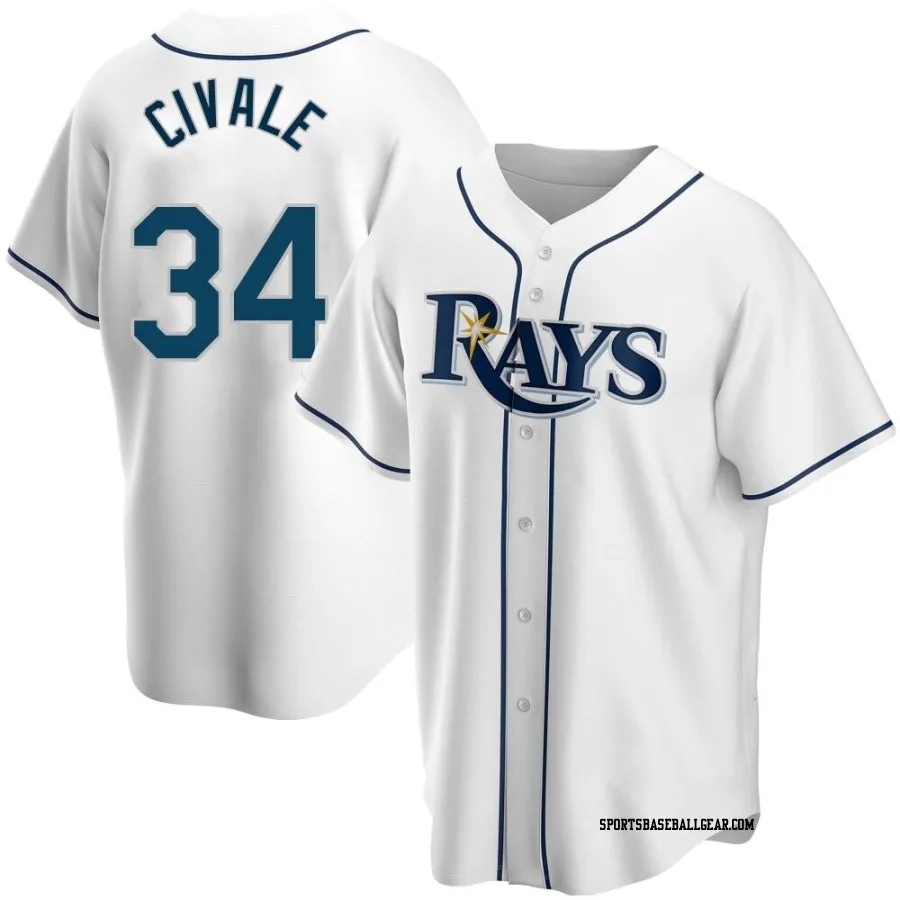 Aaron Civale Youth Tampa Bay Rays White Replica Home Jersey