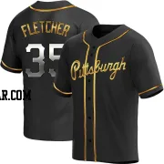 Aaron Fletcher Men's Pittsburgh Pirates Black Golden Replica Alternate Jersey