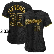 Aaron Fletcher Women's Pittsburgh Pirates Black Authentic Snake Skin City Jersey