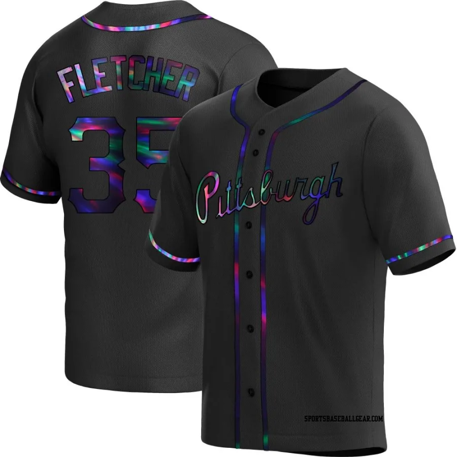 Aaron Fletcher Youth Pittsburgh Pirates Black Holographic Replica Alternate Jersey