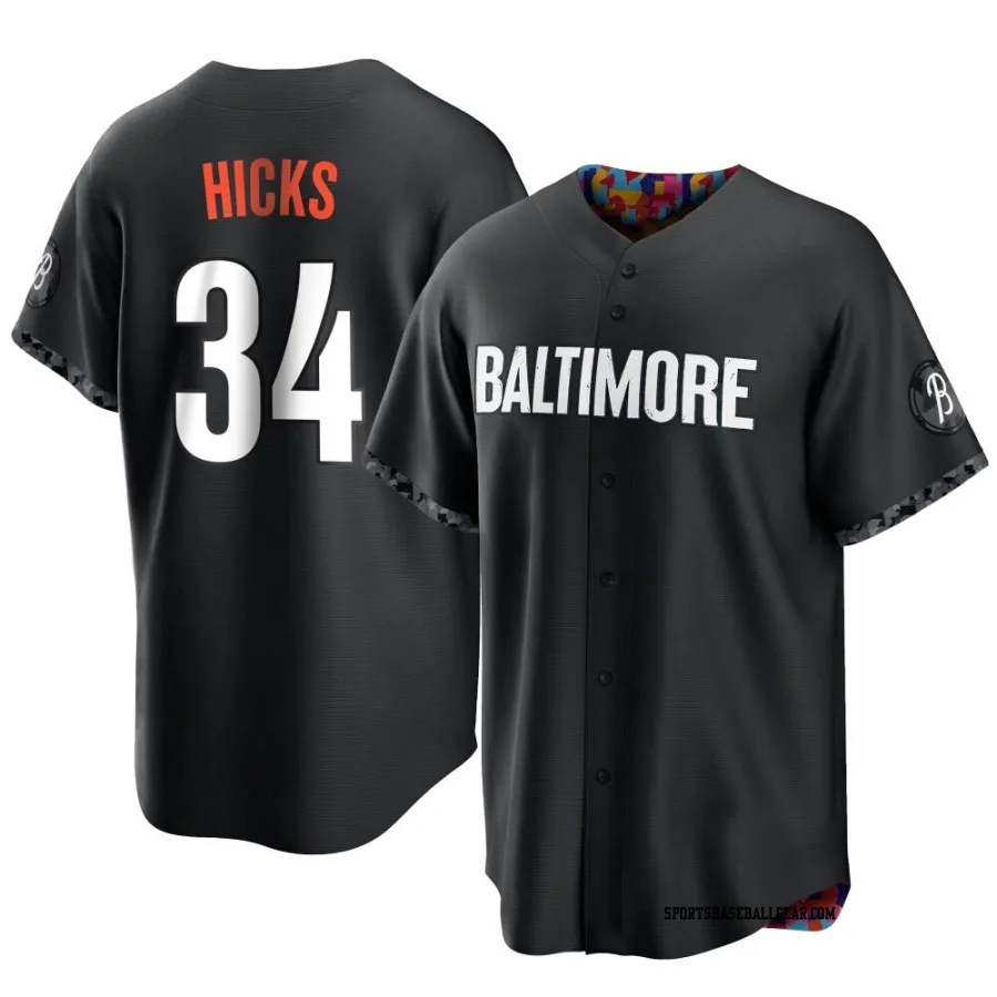 Aaron Hicks Men's Baltimore Orioles Black Replica 2023 City Connect Jersey