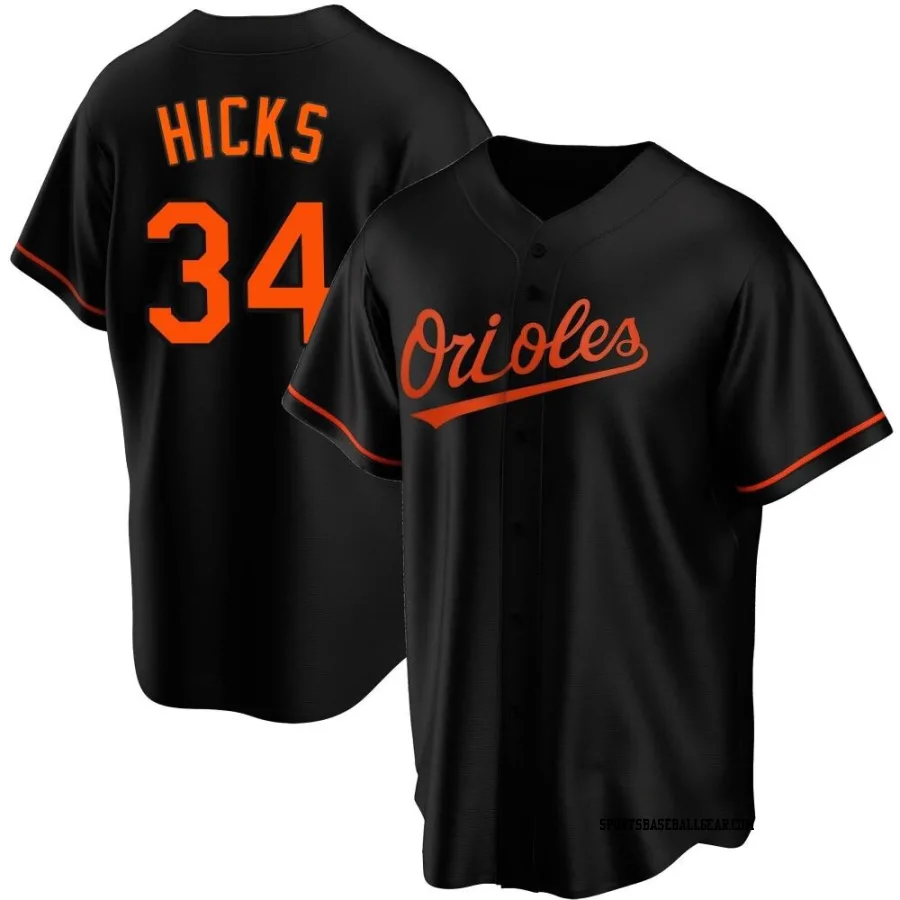 Aaron Hicks Men's Baltimore Orioles Black Replica Alternate Jersey