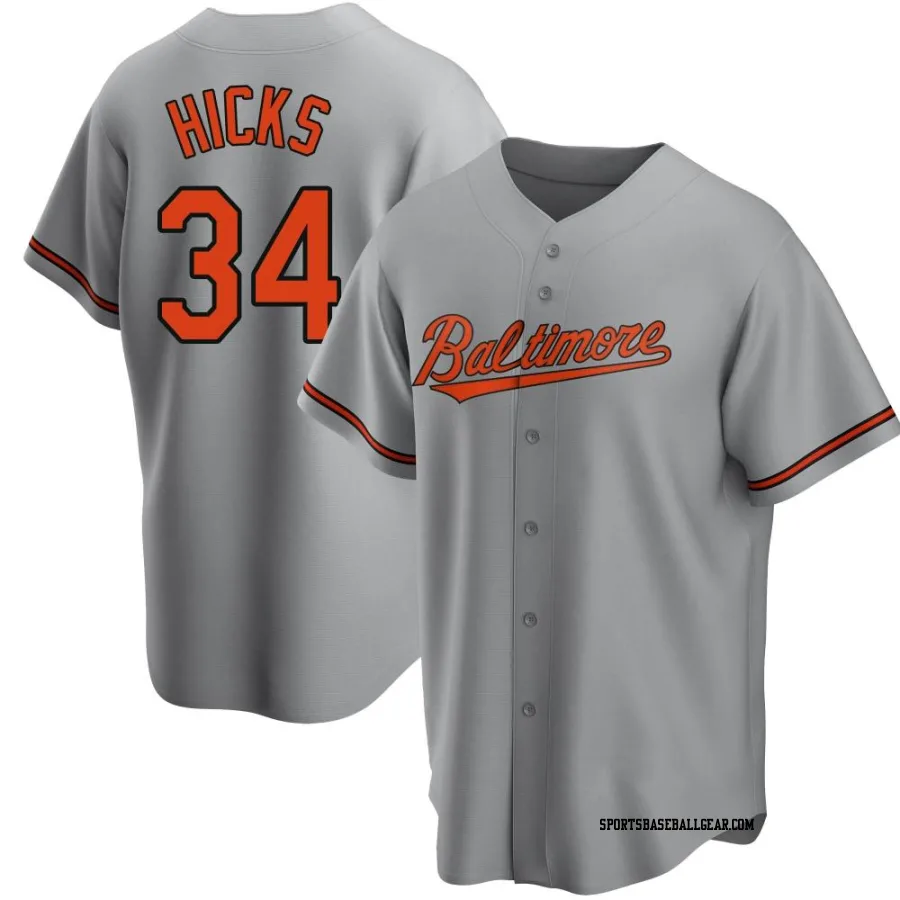 Aaron Hicks Men's Baltimore Orioles Gray Replica Road Jersey