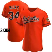 Aaron Hicks Men's Baltimore Orioles Orange Authentic Alternate Jersey