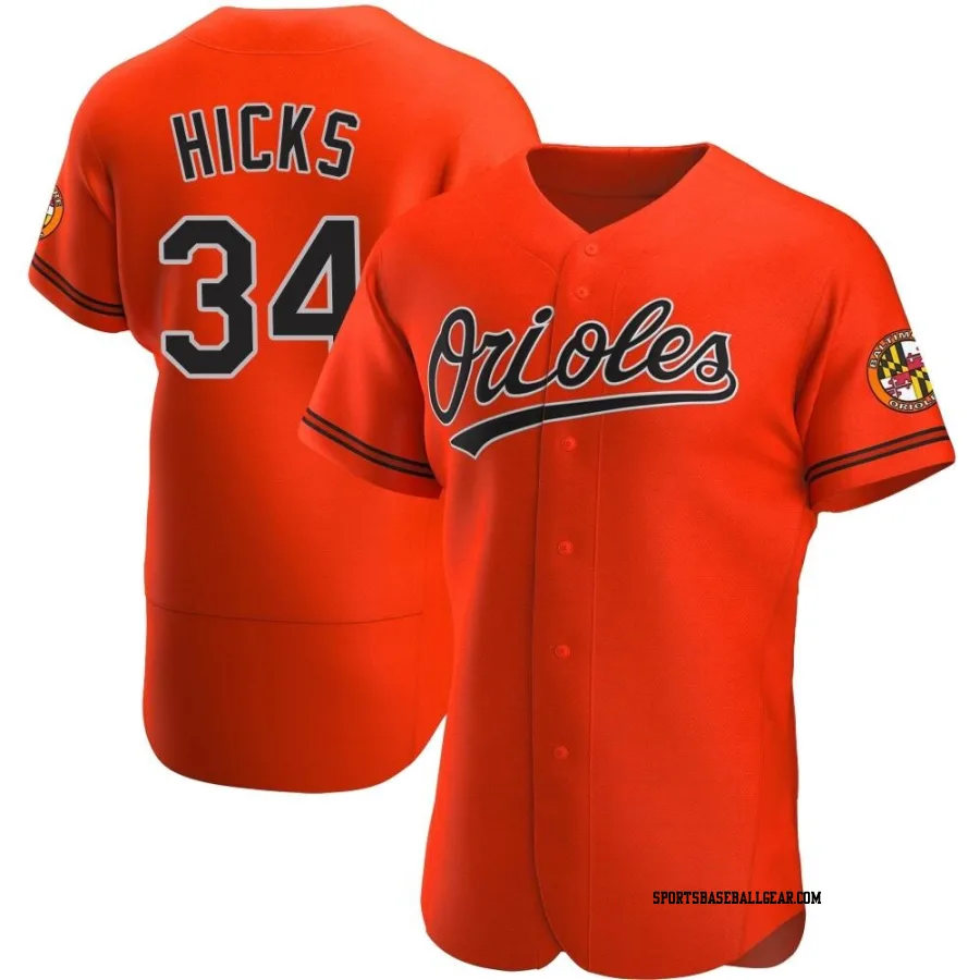 Aaron Hicks Men's Baltimore Orioles Orange Authentic Alternate Jersey