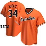 Aaron Hicks Men's Baltimore Orioles Orange Replica Alternate Cooperstown Collection Jersey