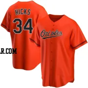 Aaron Hicks Men's Baltimore Orioles Orange Replica Alternate Jersey