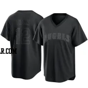 Aaron Hicks Men's Los Angeles Angels Black Replica Pitch Fashion Jersey