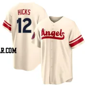 Aaron Hicks Men's Los Angeles Angels Cream Replica 2022 City Connect Jersey