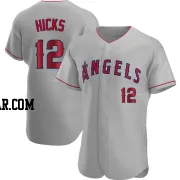 Aaron Hicks Men's Los Angeles Angels Gray Authentic Road Jersey