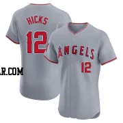 Aaron Hicks Men's Los Angeles Angels Gray Elite Road Jersey