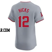 Aaron Hicks Men's Los Angeles Angels Gray Elite Road Jersey