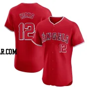 Aaron Hicks Men's Los Angeles Angels Red Elite Alternate Jersey