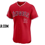 Aaron Hicks Men's Los Angeles Angels Red Elite Alternate Jersey