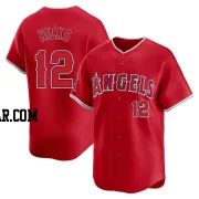 Aaron Hicks Men's Los Angeles Angels Red Limited Alternate Jersey